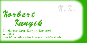 norbert kunyik business card